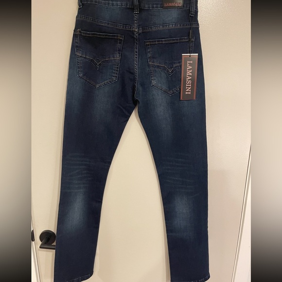 NWT Lamasini - Dark Blue Slim Jeans Size 30 X 32 - Picture 2 of 9